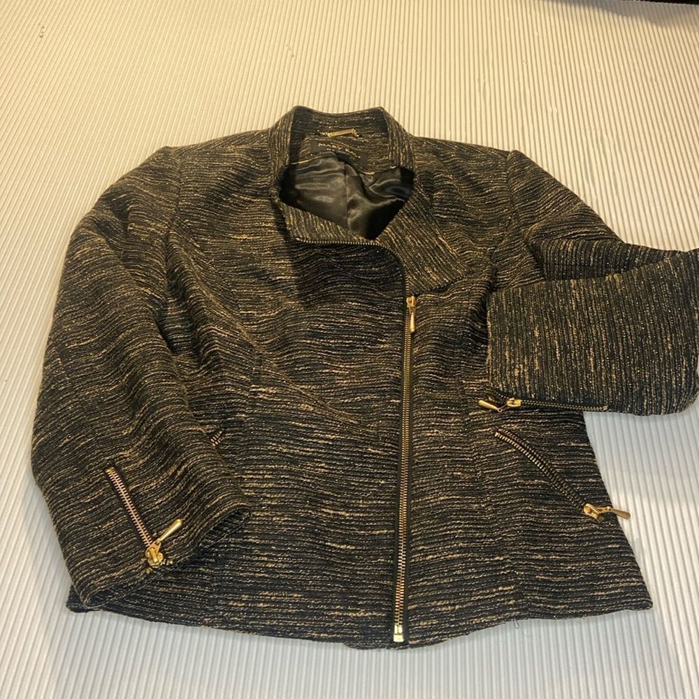 Twinhill for Mary Kay black & gold suit blazer size 4 T